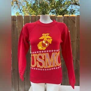 Vintage USMC raglan sleeves sweatshirt size Small.